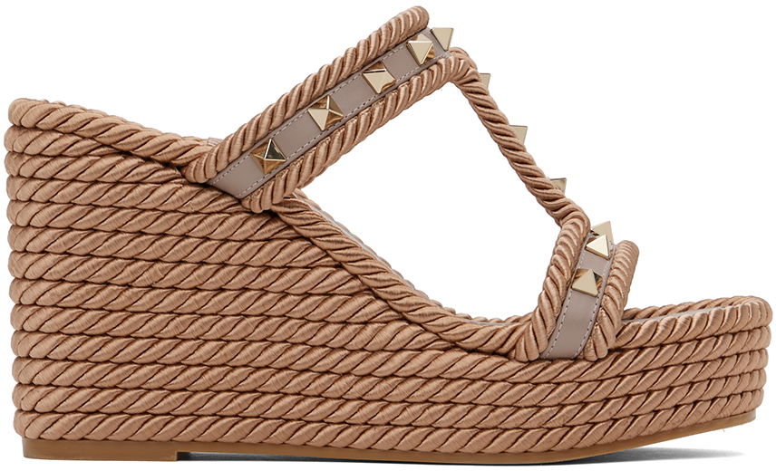 Аксесоари Valentino Valentino Garavani Rockstud Wedge Heeled Sandals Бежово | 5W2S0GI5BAE, 0