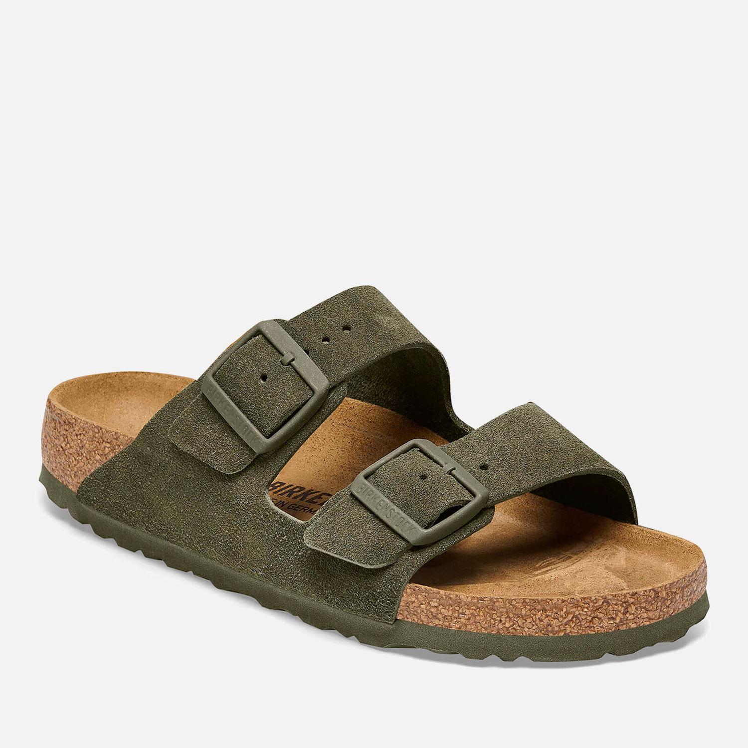 Кецове и обувки Birkenstock Arizona Slim-Fit Suede Double Strap Sandals Зелено | 1025720, 0
