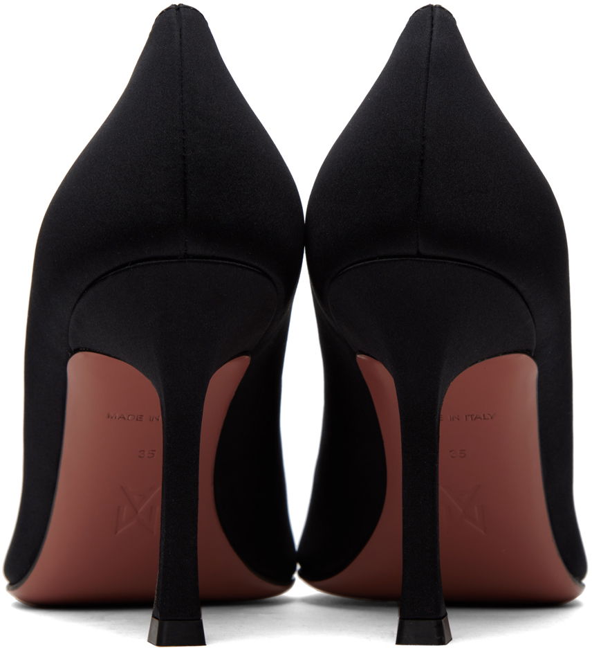 Кецове и обувки Amina Muaddi Satin Pumps With Crystal Buckle Черно | CAMELIA PUMP 90 SR SATIN, 1