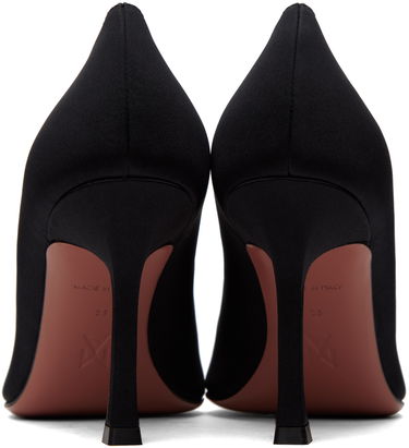 Кецове и обувки Amina Muaddi Satin Pumps With Crystal Buckle Черно | CAMELIA PUMP 90 SR SATIN, 1