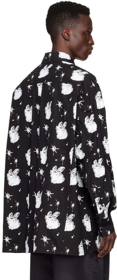 Риза We11done We11done Cotton Poplin Space Bunny Print Shirt Черно | WD-BL1-22-142-M-BK, 2