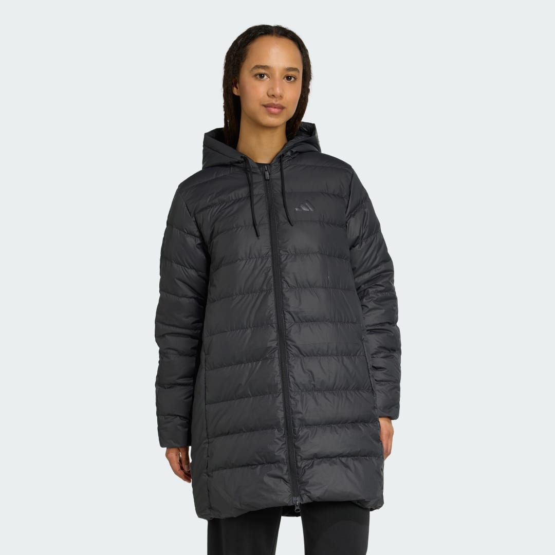 Парка adidas Performance Essentials Climawarm 3-Stripes Light Down Hooded Parka Черно | JM4086, 0
