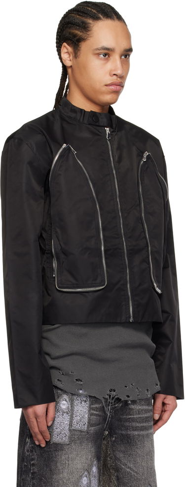 Яке бомбър Who Decides War Who Decides War Window Cropped Moto Jacket Черно | 1131510002SS25, 1