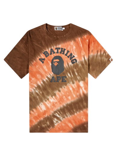 College Tie Dye Oversized T-Shirt Brown