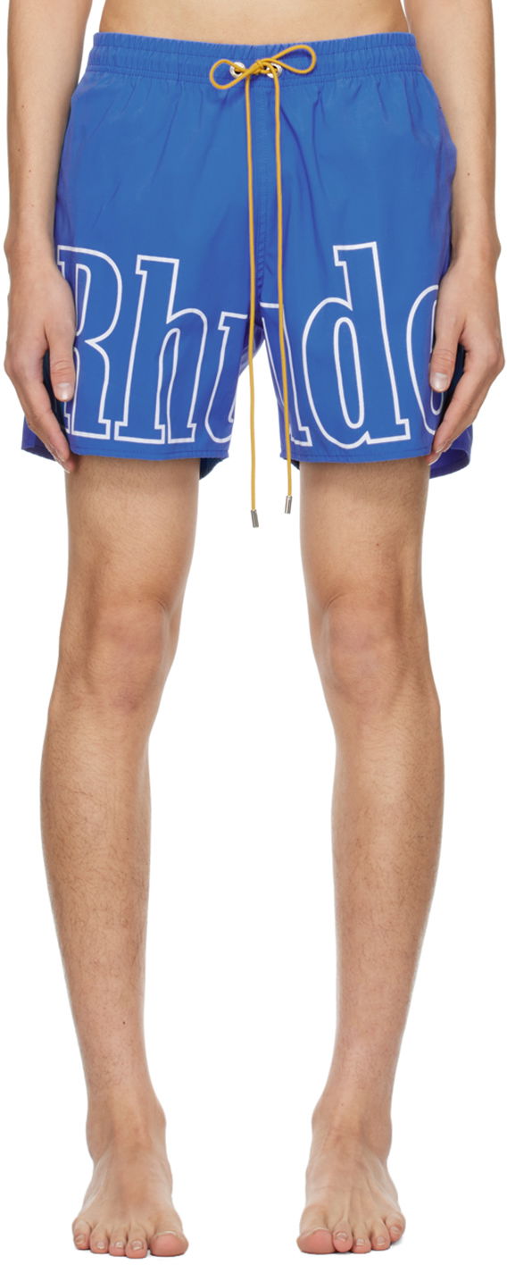 Къси панталони Rhude Printed Swim Shorts Синьо | RHPS24SH27828102