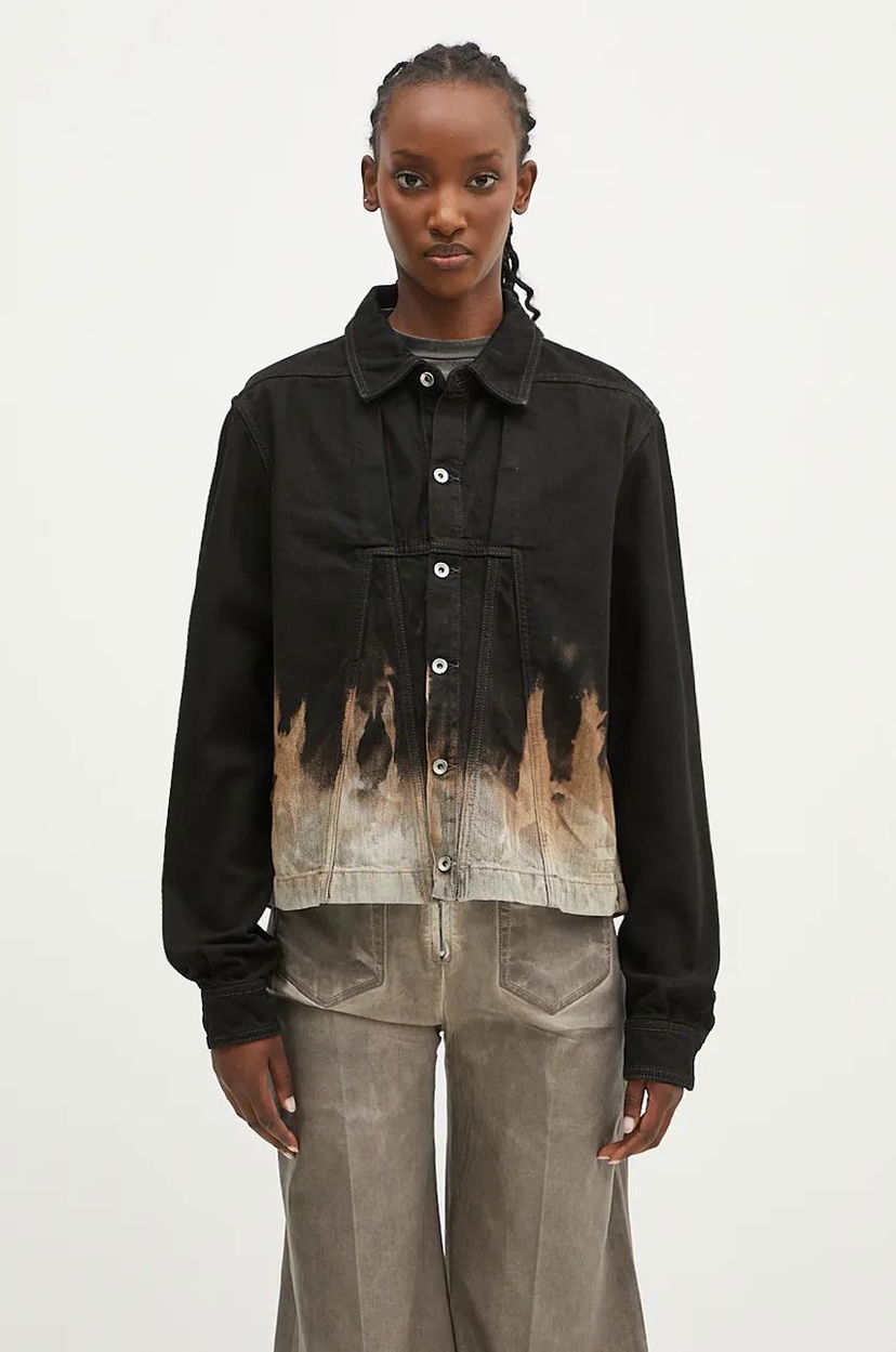 Яке Rick Owens Alice Denim Jacket Черно | DS02D2714.BSUN