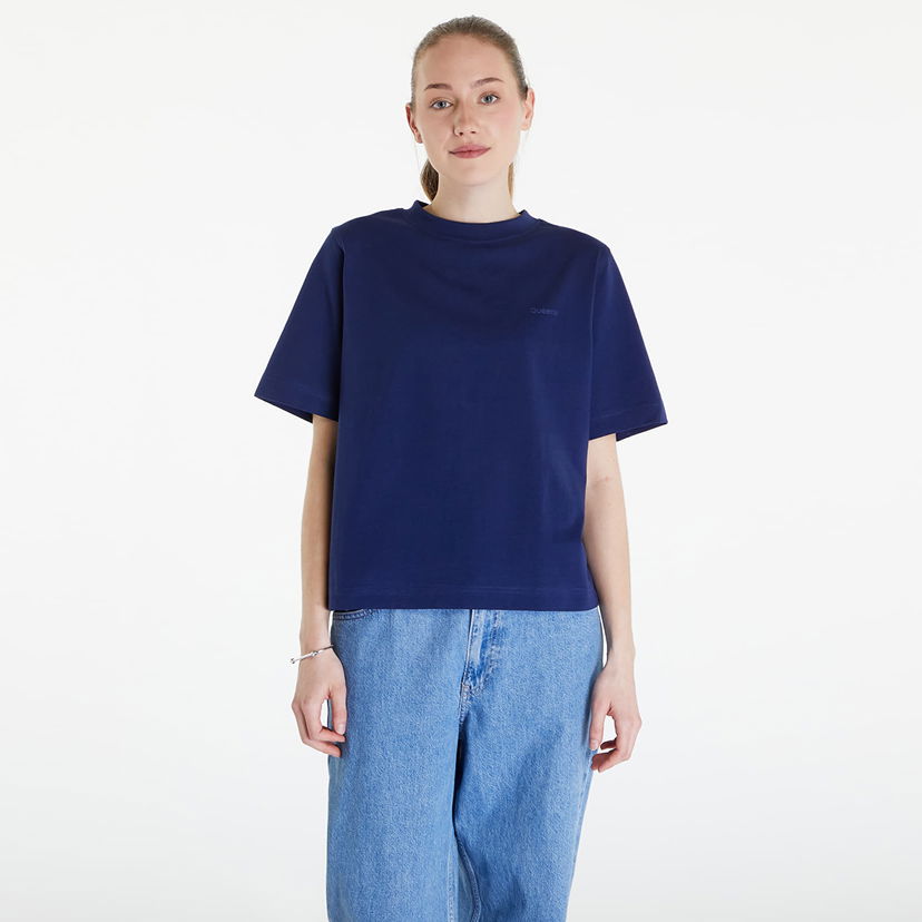 Тениска Queens Essential T-Shirt With Tonal Print Blue Тъмно синьо | QNS_003