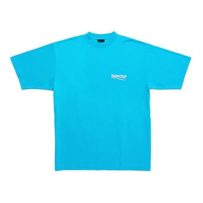Тениска Balenciaga Political Campaign Large Fit T-Shirt Синьо | 641675TNVG54760