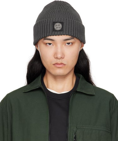Шапка Stone Island Stone Island Full Rib RWS Wool Beanie Сиво | K2S15 N100002 S00C3, 0