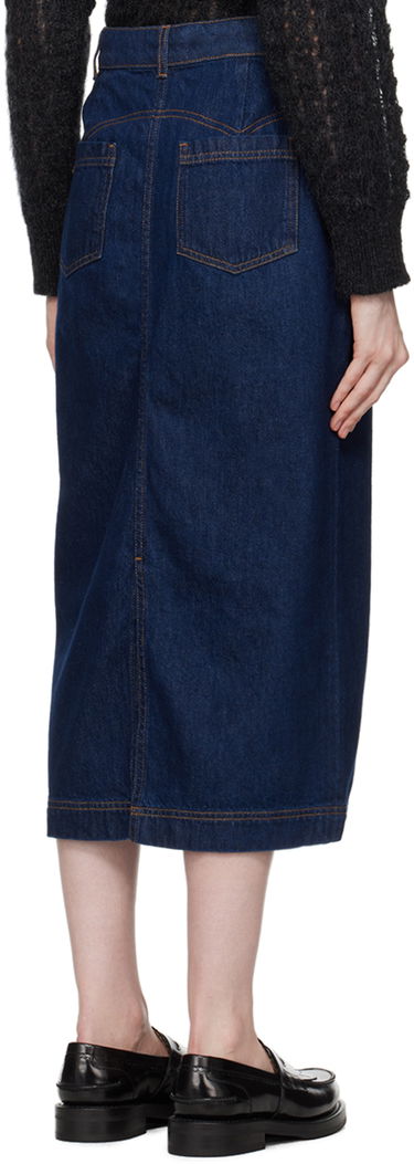 Пола YMC Dolly Denim Midi Skirt Тъмно синьо | Q3XAB, 2