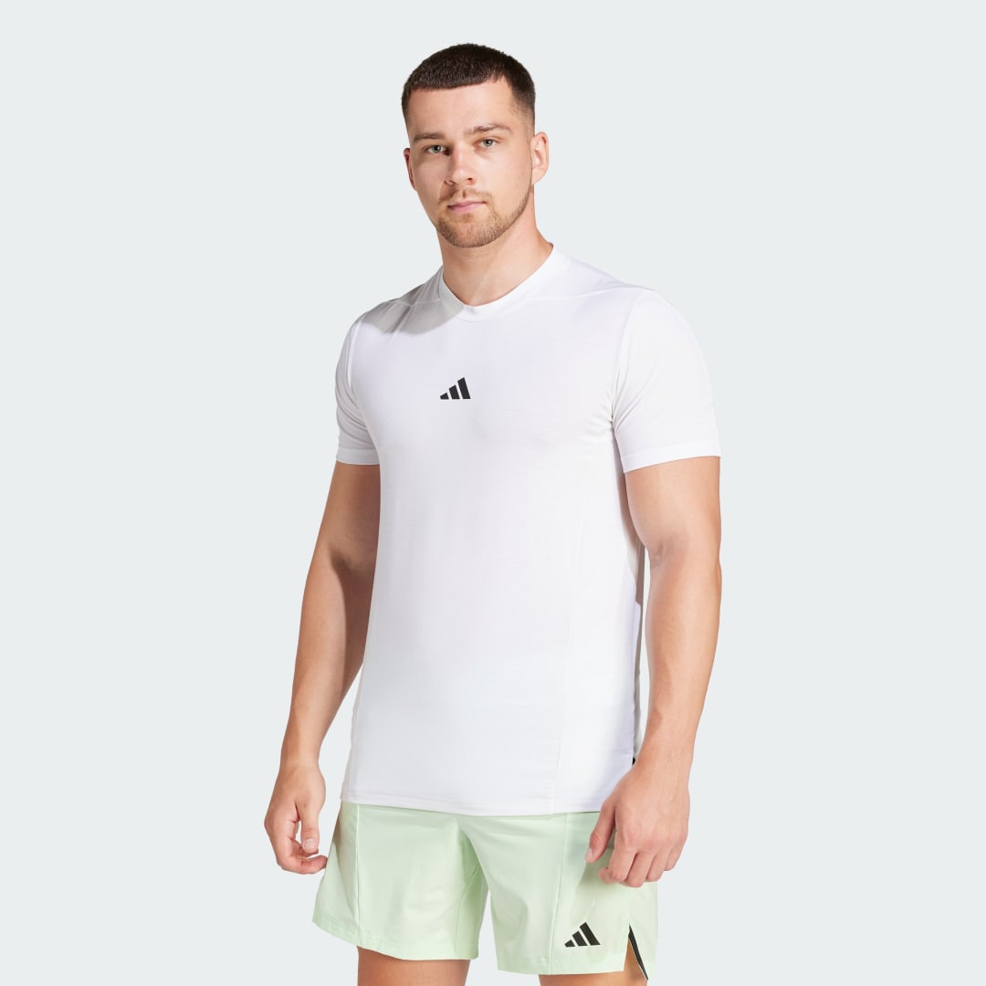Тениска adidas Performance Designed for Training Workout T-Shirt Бяло | IS3808, 1