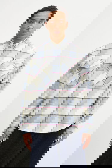 Риза AAPE by A Bathing Ape AAPE Now Plaid Flannel Regular Fit Classic Collar Shirt with Chest Pockets Многоцветен | AAPSTM8543XXP, 0