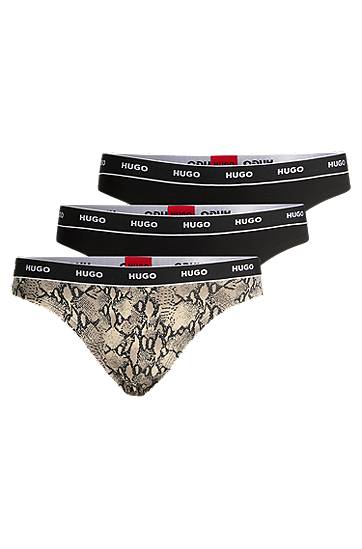 гащички BOSS Three-Pack of Stretch-Cotton Thongs with Logo Waistbands by HUGO undefined | 50495870