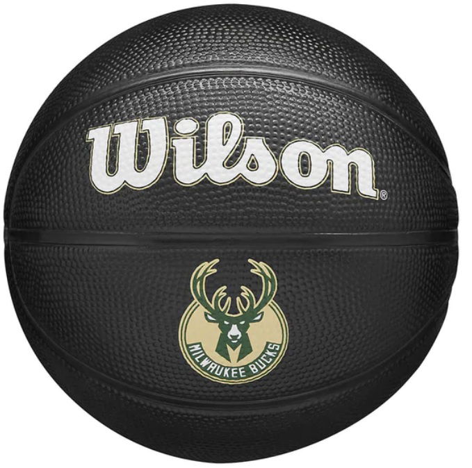 Спортна екипировка Wilson Tennis Milwaukee Bucks NBA Team Tribute Mini Basketball Черно | wz4017606xb, 0