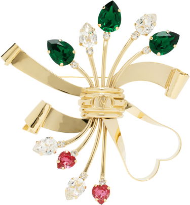 Значка Valentino Valentino Garavani Papier Floral Ribbon Brooch Металик | 6W2J0X51YCW, 0