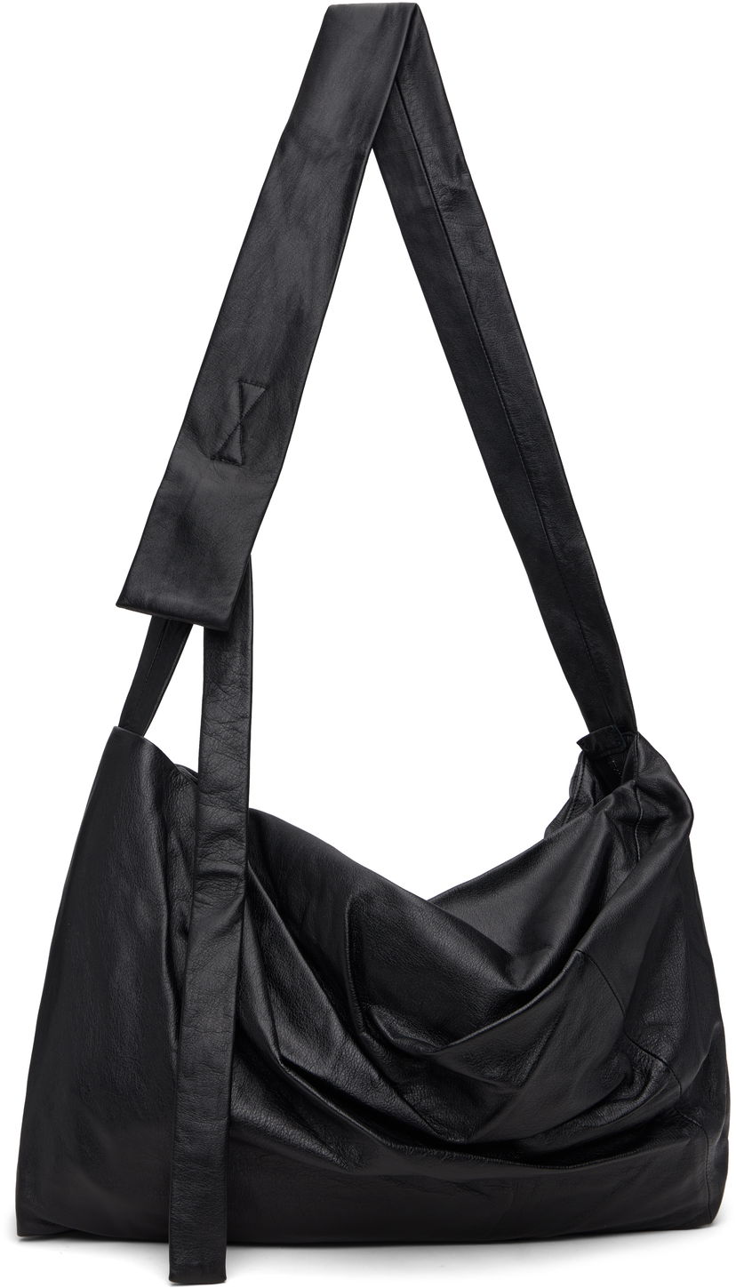 Чанта през рамо Yohji Yamamoto YOHJI YAMAMOTO Puff Leather Shoulder Bag Черно | DA-I78-791