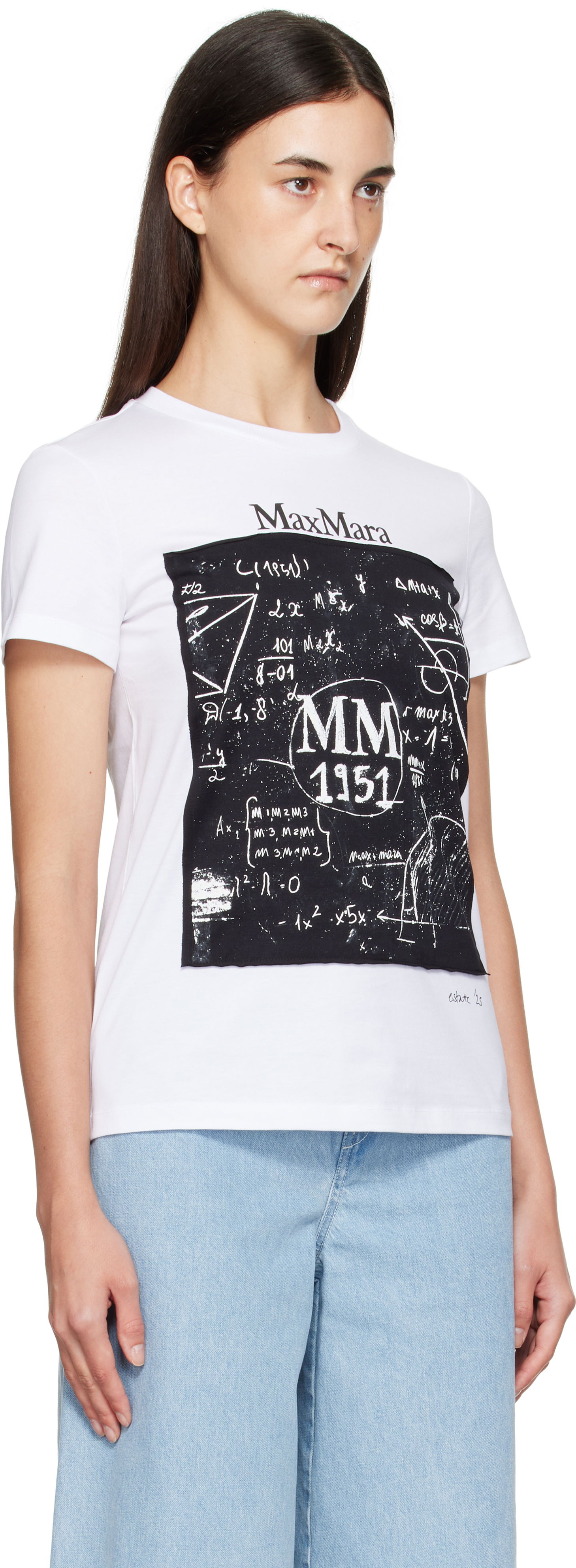 Тениска Max Mara Max Mara Colibri Graphic T-Shirt Бяло | 2511941062600, 1