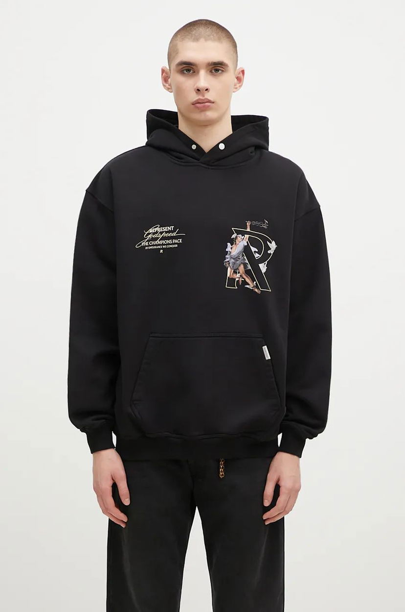 Суитчър Represent Clo Hermes Graphic Print Hoodie Черно | MLM4230.001