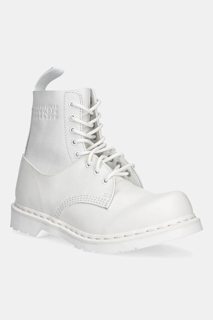 Кецове и обувки Maison Margiela MM6 Maison Margiela Leather Boots Бяло | SH3WU0013.P7006.HB009