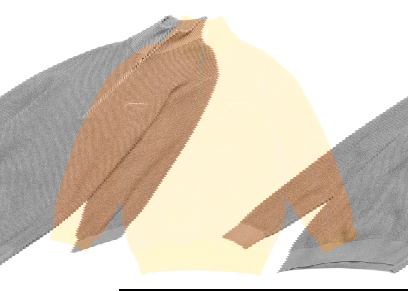 Пуловер Jacquemus La Maille Berger Zip Collar Beige Бежово | 226KN040-2113-150, 0