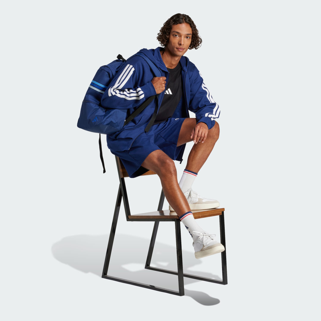 Суитчър adidas Performance 3-Stripes Full-Zip Hoodie Синьо | JE6341, 1