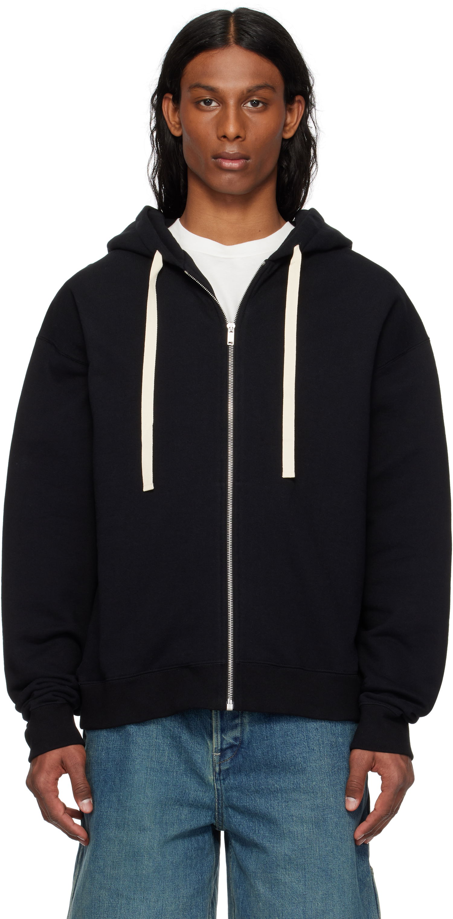Суитчър Jil Sander Jil Sander Zipped Hoodie Черно | J47HG0106_J20039, 0