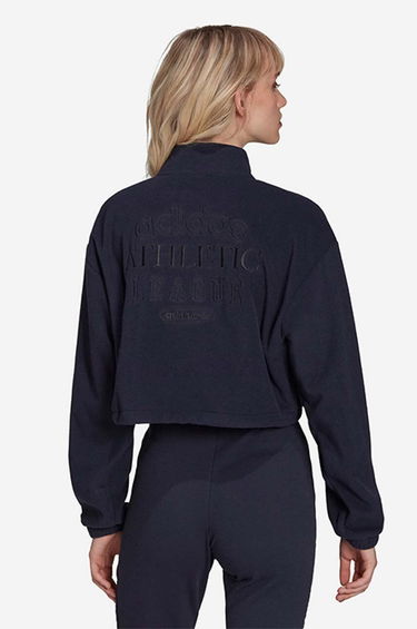 Суитчър adidas Originals Retro 1/4 Zip Cropped Тъмно синьо | HL0052, 3