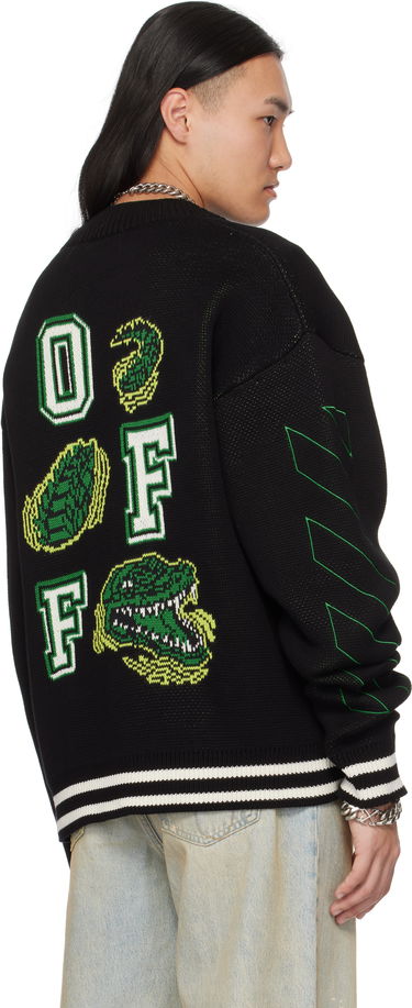 Пуловер Off-White Varsity Cardigan Черно | OMHB019S25KNI0021057, 2