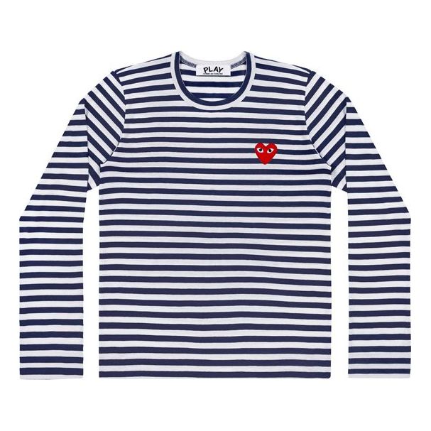 Тениска Comme des Garçons PLAY Stripe Long Sleeve Tee Синьо | AZ-T009-051-1