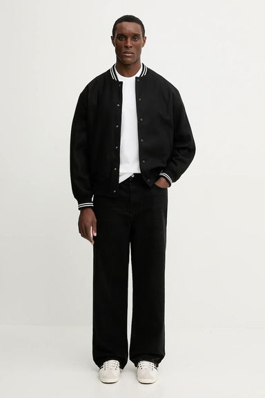 Varsity Teddy Bomber Jacket Wool Blend, 5