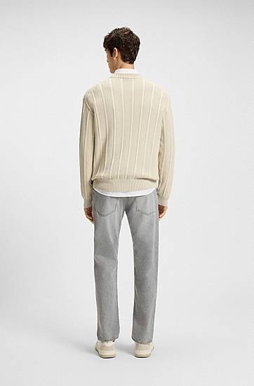 Дънки BOSS Maine Regular-Fit Comfort-Stretch Jeans Сиво | 50544654, 1