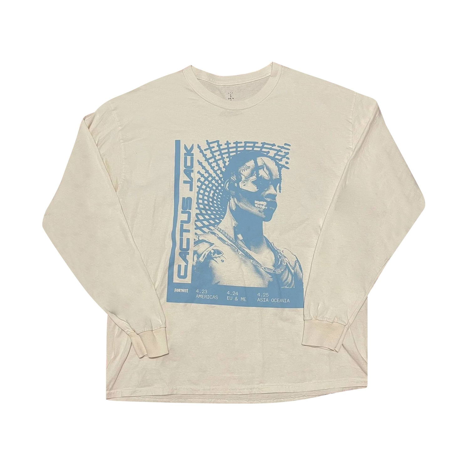 Тениска Cactus Jack by Travis Scott T-3500 Repeat Long-Sleeve T-Shirt Бяло | CJFN LS23 WHIT, 1