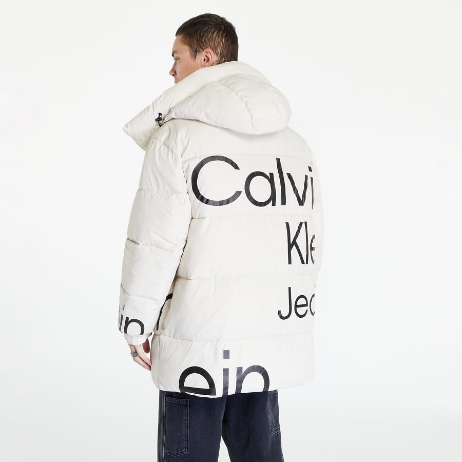 Пухо яке CALVIN KLEIN JEANS Bold Disrupted Logo Jacket Бежово | J30J321913 ACF, 1