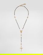 Rosary-style Metal Necklace Onesize