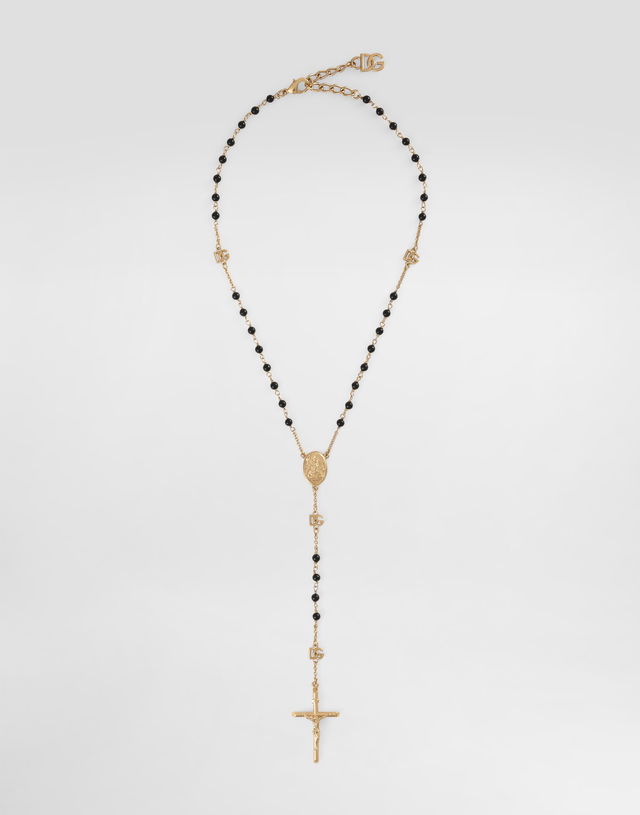 Rosary-style Metal Necklace Onesize