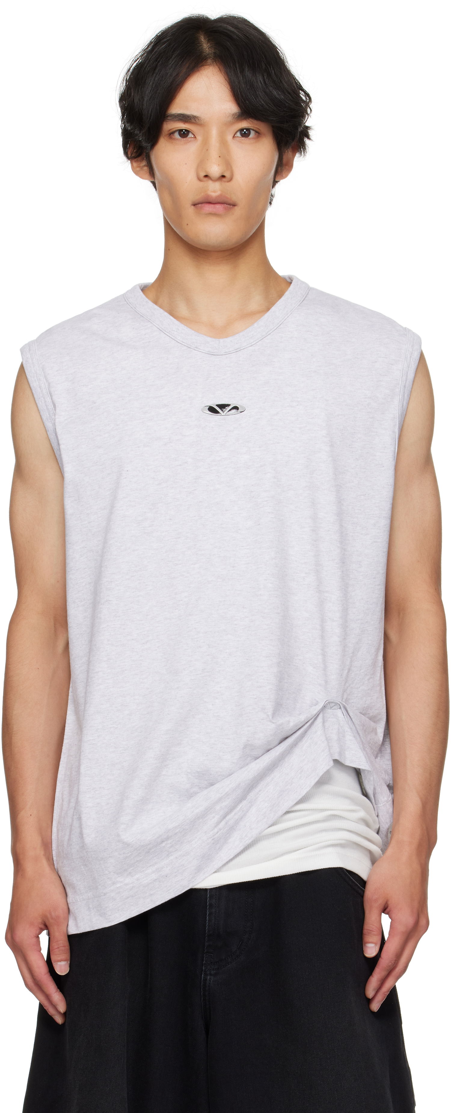 Потник VETEMENTS Vetements Oval Logo Jersey Tank Top Сиво | UH76TR550G, 0