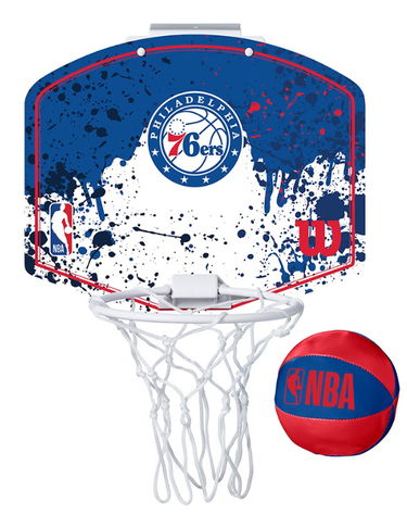 Спортна екипировка Wilson Tennis Philadelphia 76ers NBA Team Mini Hoop Синьо | wtb1302ph, 0