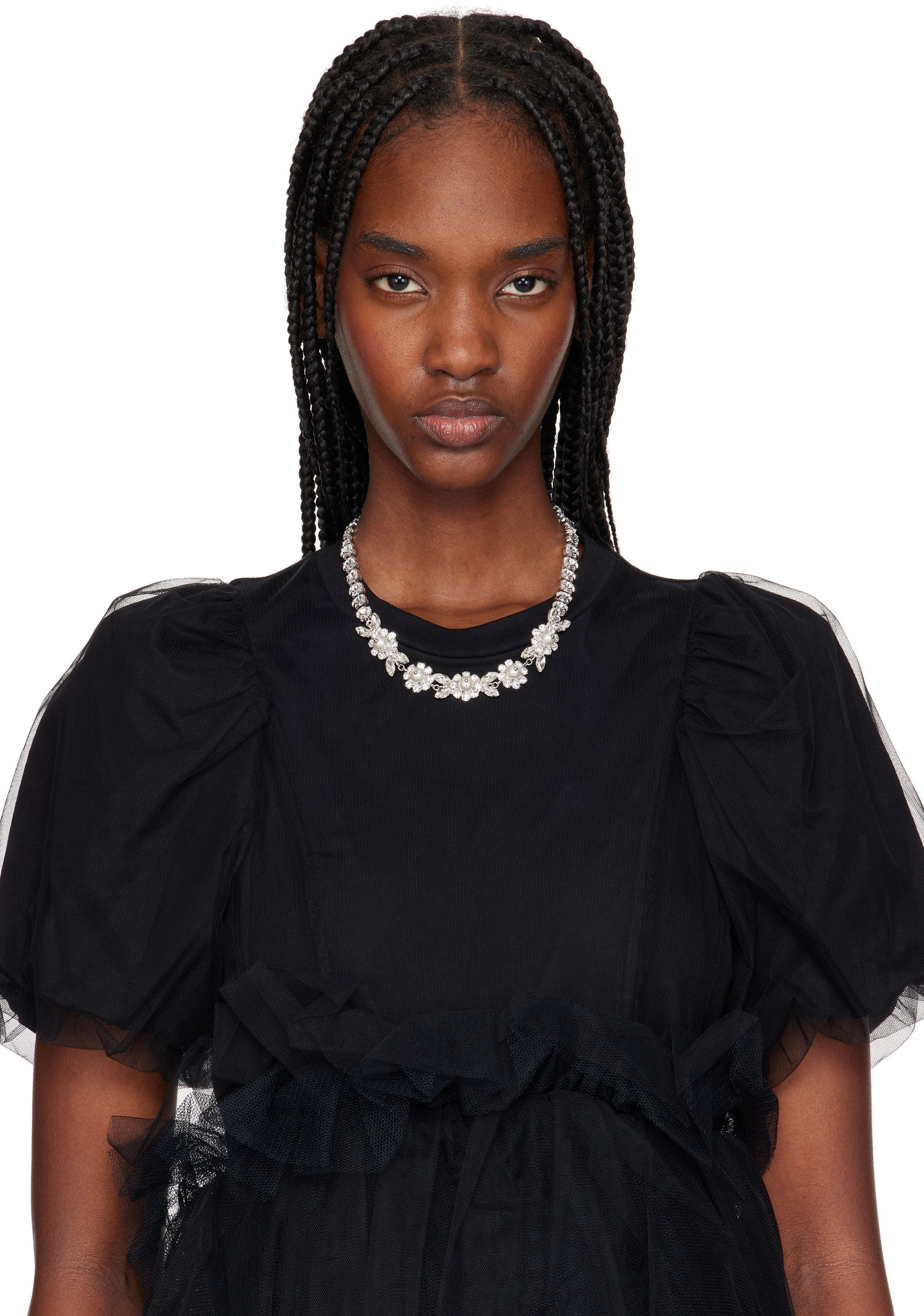 Колие Simone Rocha Simone Rocha Pearl & Crystal Daisy Floret Necklace Металик | NKS84 0906, 1