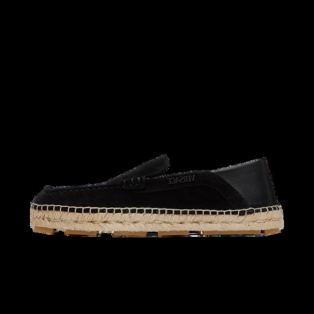 Black Logo Suede Espadrilles