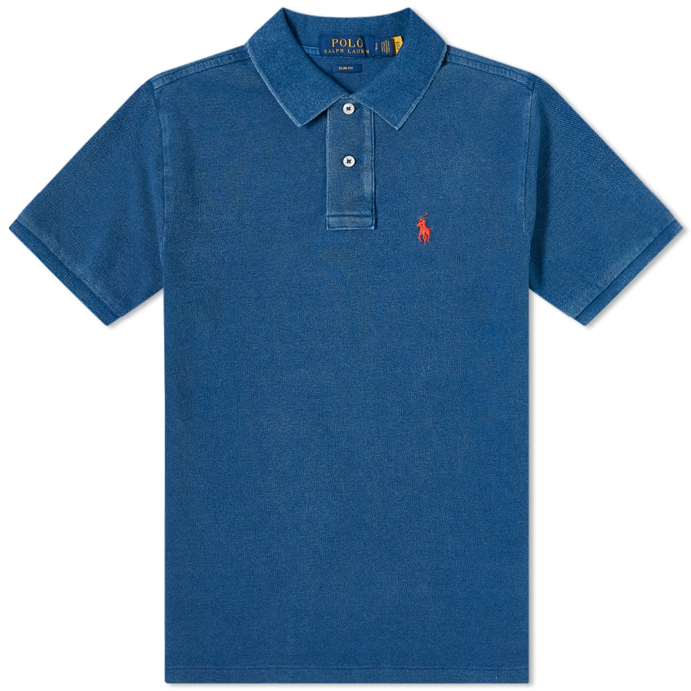 Поло тениска Polo by Ralph Lauren Ralph Lauren Slim Fit Polo Синьо | 710536856208, 0