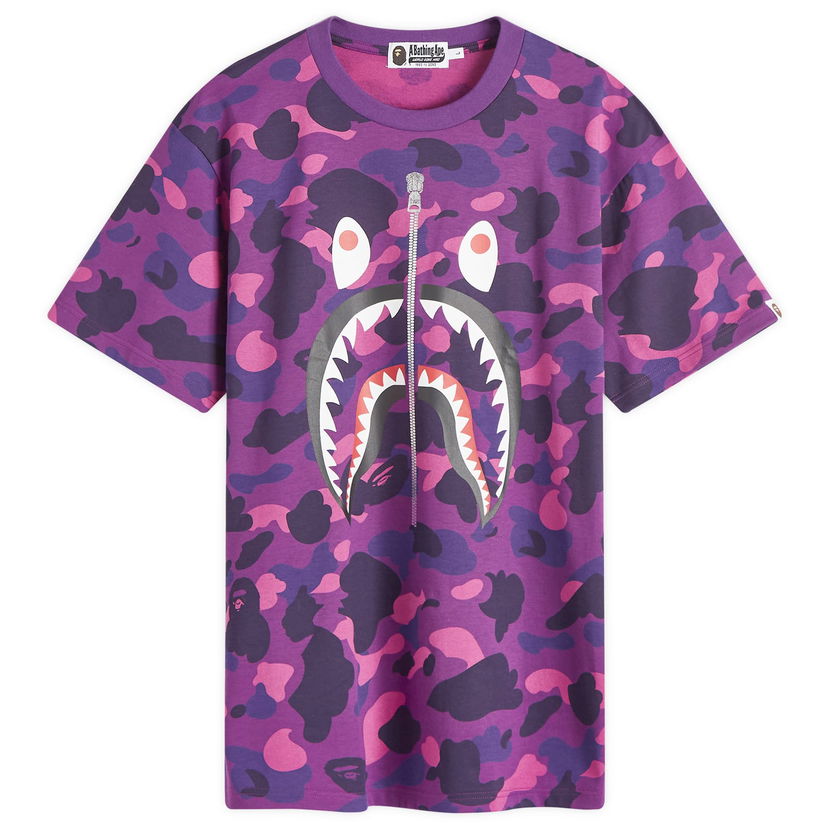 Тениска BAPE All Over Colour Camo Shark T-Shirt Лилаво | 001CSK801008M-PUR