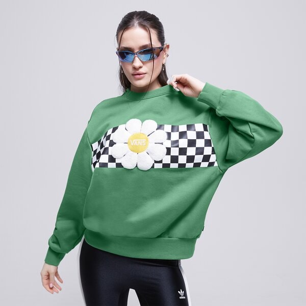 Суитчър Vans Oversized Floral Crew Sweatshirt Зелено | VN00074EBR1, 0