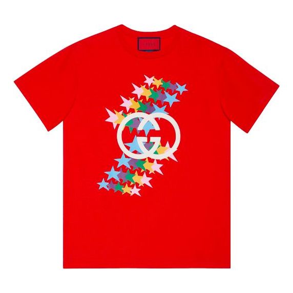 Тениска Gucci Gucci Rainbow Logo T-Shirt Червено | 548334-XJDNI-6229