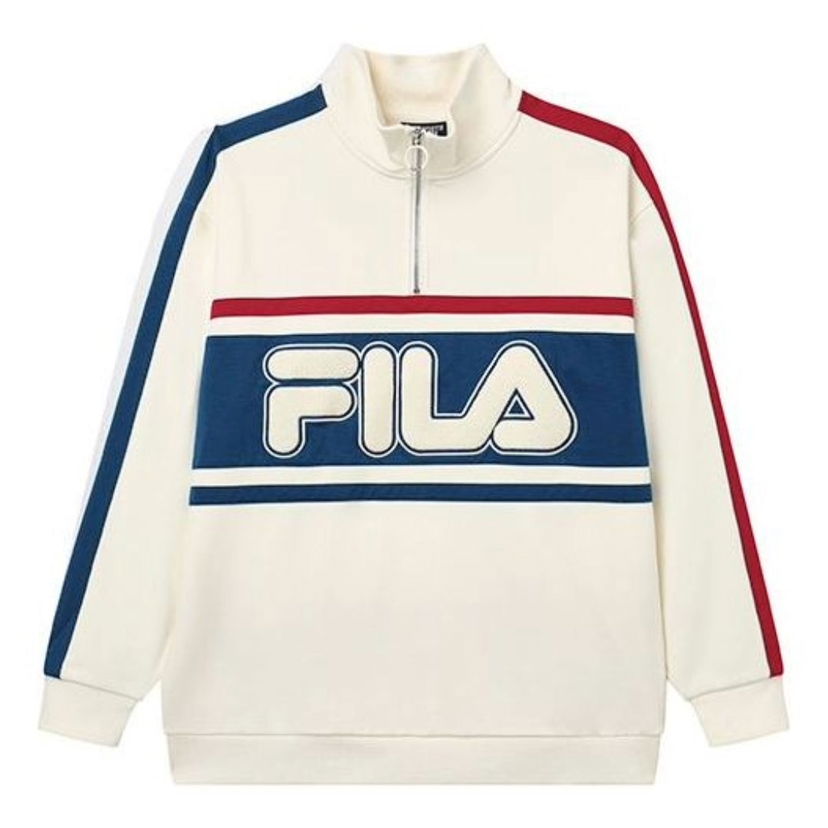 Суитчър FILA Logo Pullover Sweatshirt Бяло | F11U239299F-IV