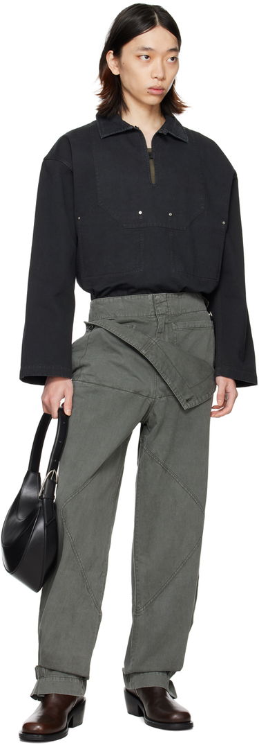 Риза Dion Lee Rivet Detail Long Sleeve Shirt Черно | C5039PS24, 3