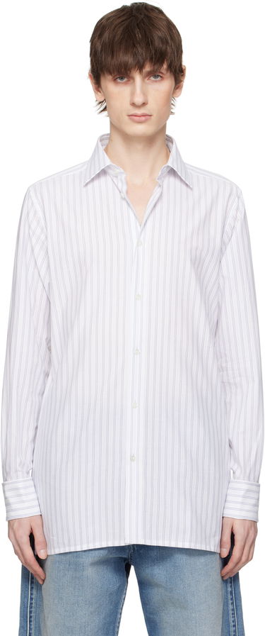Риза Maison Margiela Maison Margiela Striped Long-Sleeved Shirt Бяло | S50DT0048 M35280, 0
