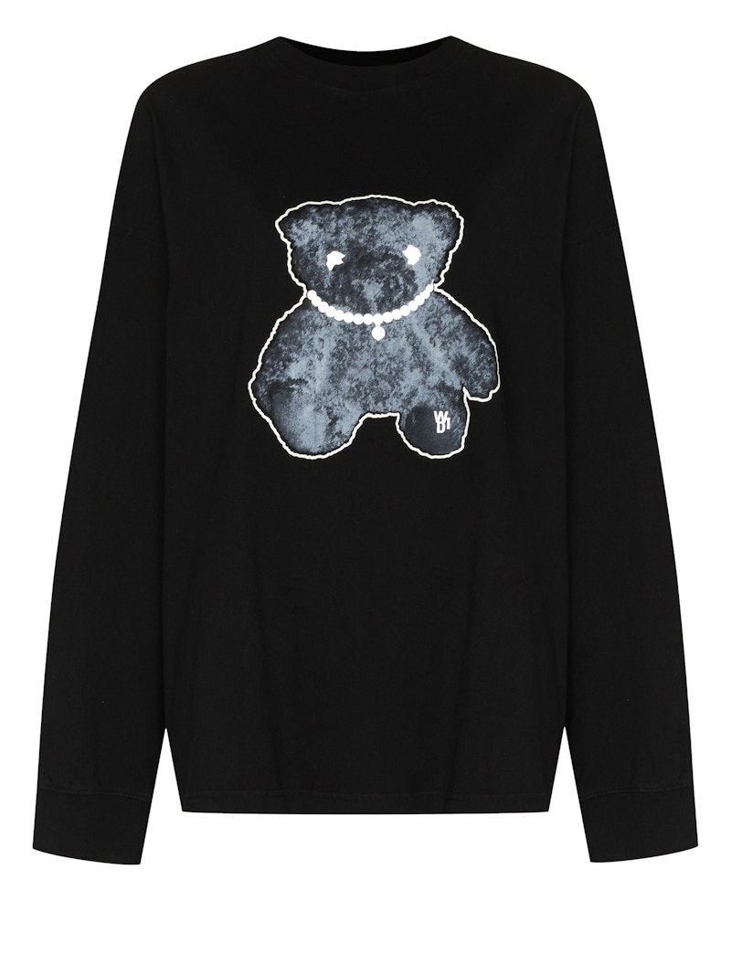 Тениска We11done WE11DONE Teddy Bear Print Oversized Sweatshirt Черно | WDTT920116 BLACK