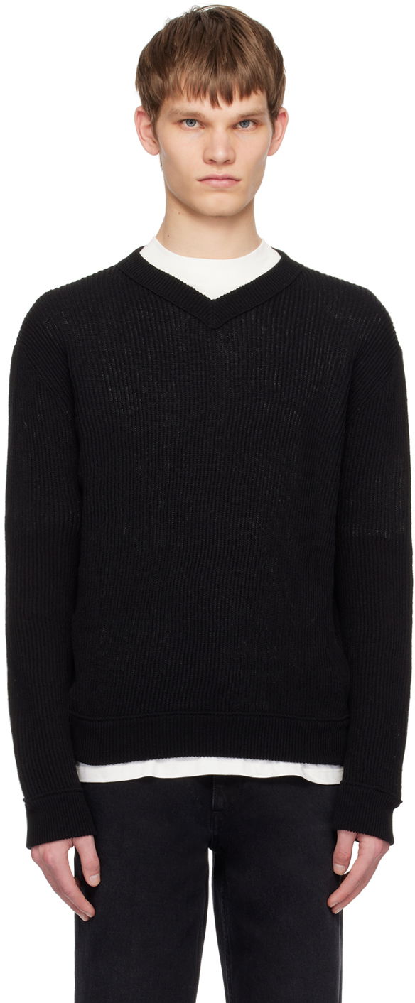 Пуловер The Row Corbin V-Neck Knit Sweater Черно | 609-Y587, 0