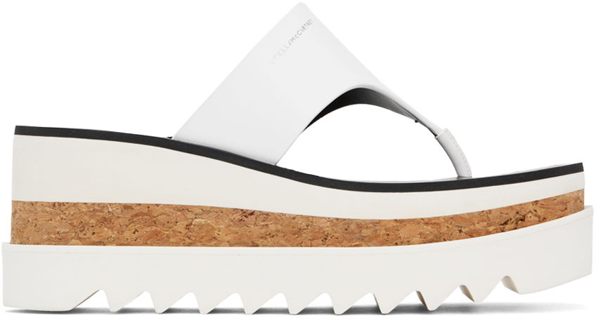 Кецове и обувки Stella McCartney Sneak-Elyse Platform Thong Sandals Бяло | 810362AP00P0, 0