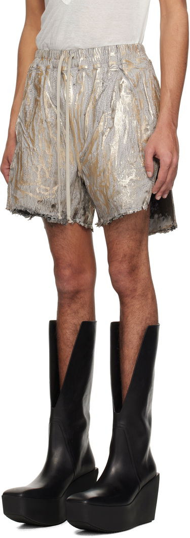 Къси панталони Rick Owens Rick Owens Hollywood Boxers Cracked Metallic Drawstring Shorts Металик | RR01E5306 SGMC, 3